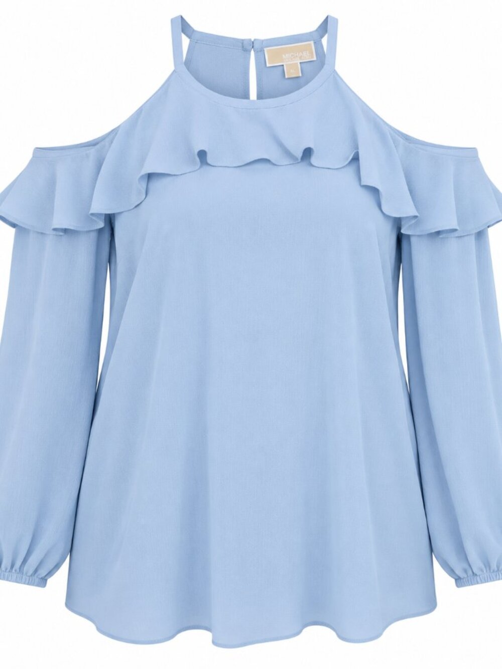 MICHAEL Michael Kors Women’s XL Cloud Blue Ruffle Cold Shoulder Blouse – NWT